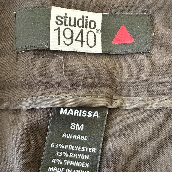 Studio 1940 Women Dress Pants Brown Size 8M Average Pre-owned - Picture 2 of 4